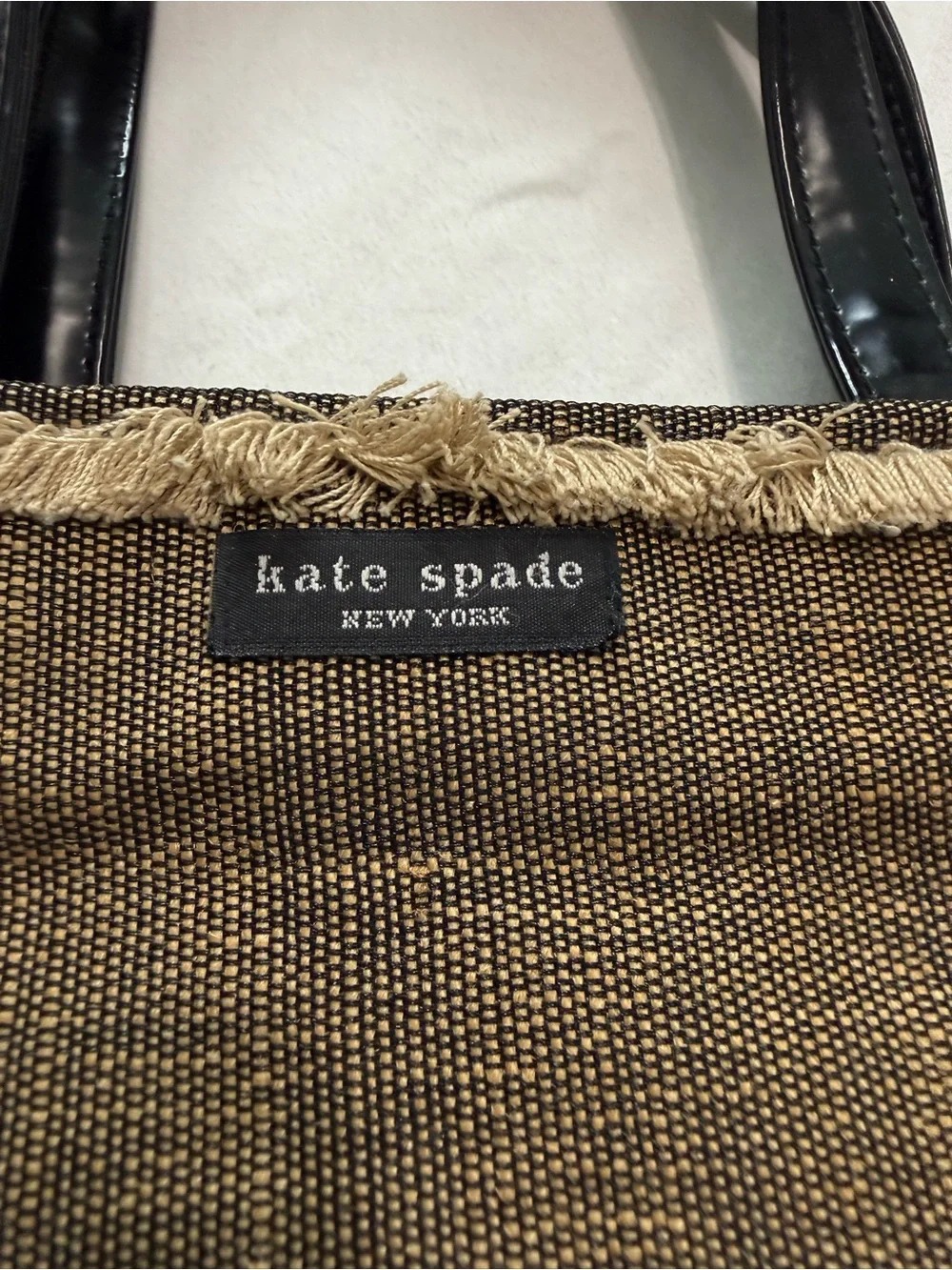 kate spade Brown and Black Fringe Small Top Tote